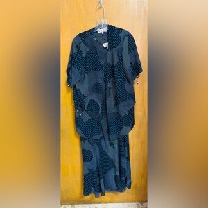 BROOKE CHAPMAN, Navy Polka Dot Button-Up Set, Size 14